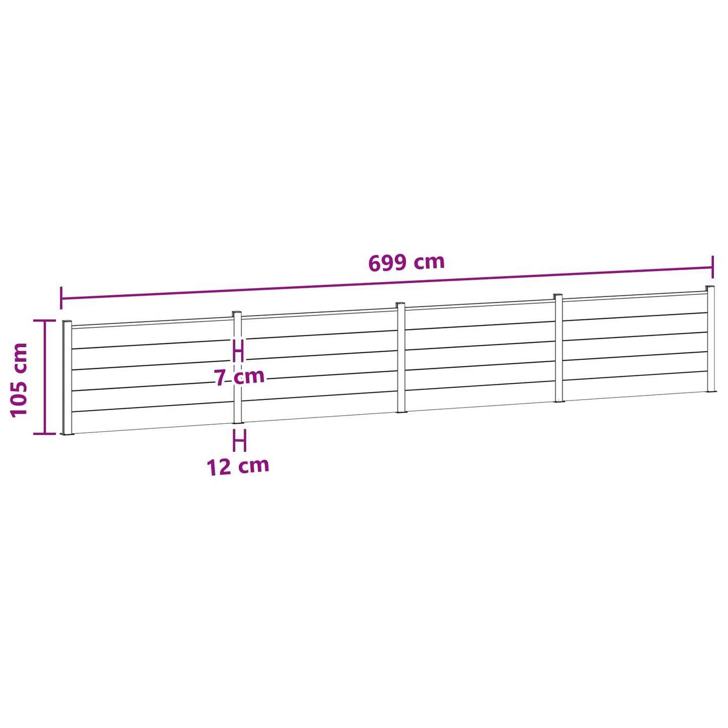 Gjerdeplate 4 pcs WPC og Aluminium Brun