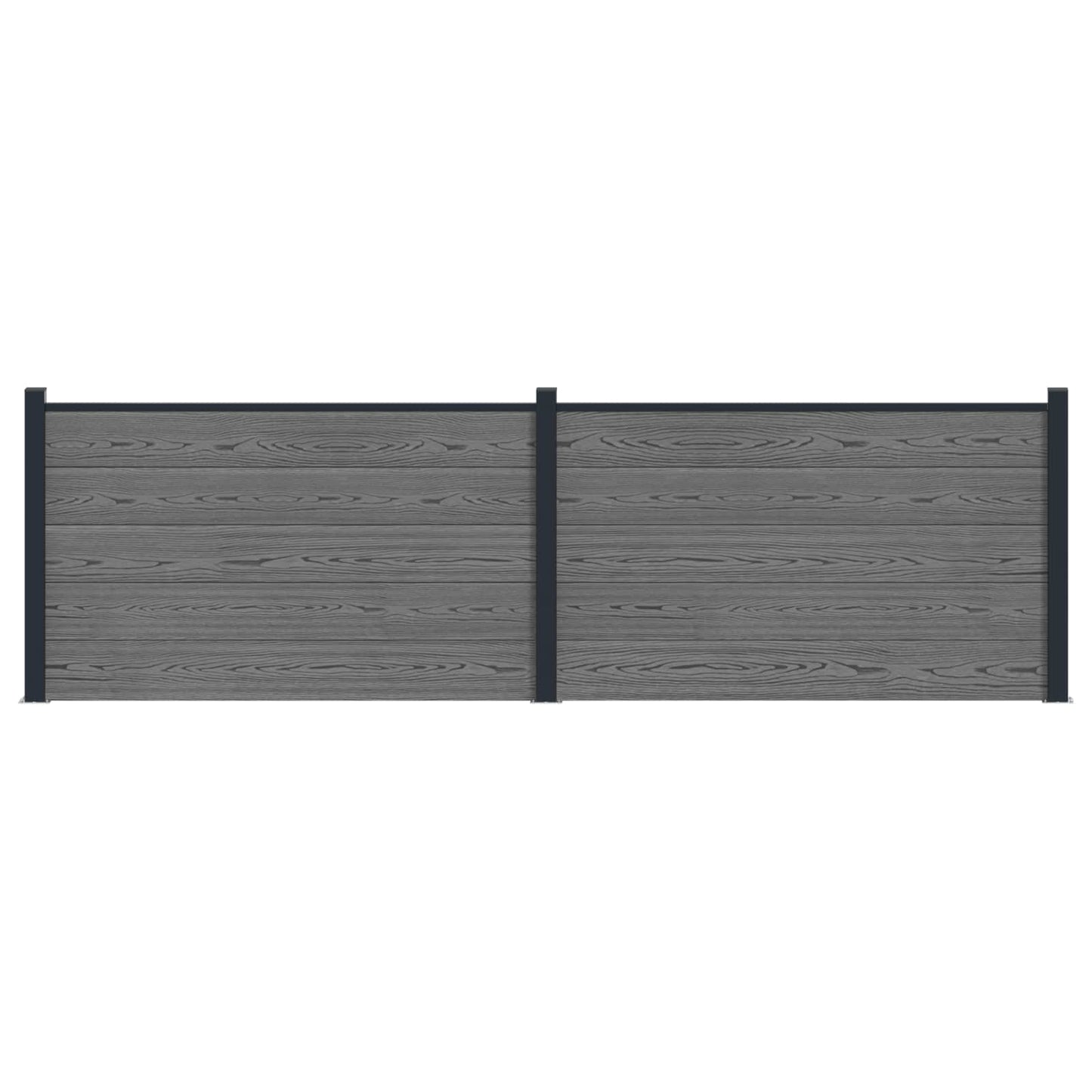Gjerdeplate 2 pcs WPC og Aluminium Grå