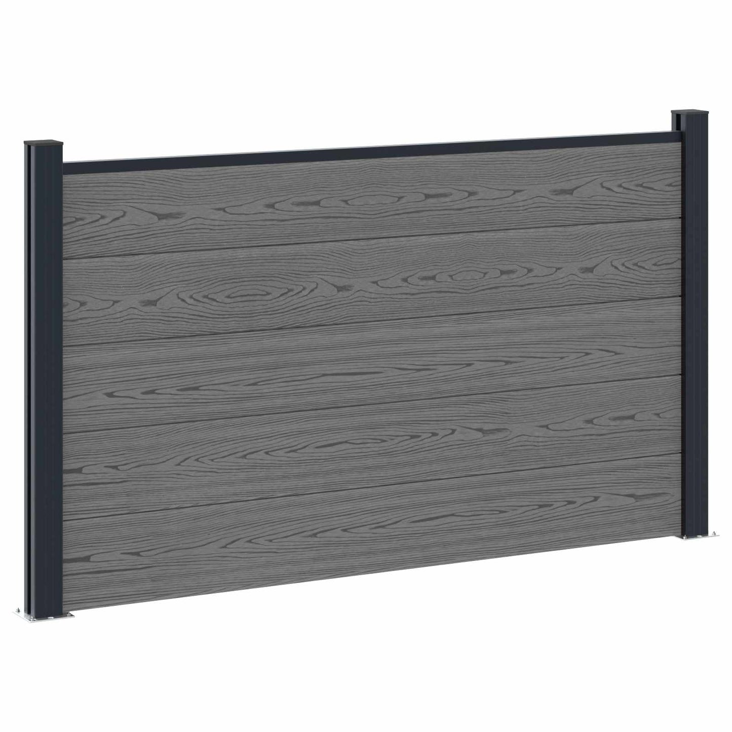 Gjerdeplate 3 pcs WPC og Aluminium Grå