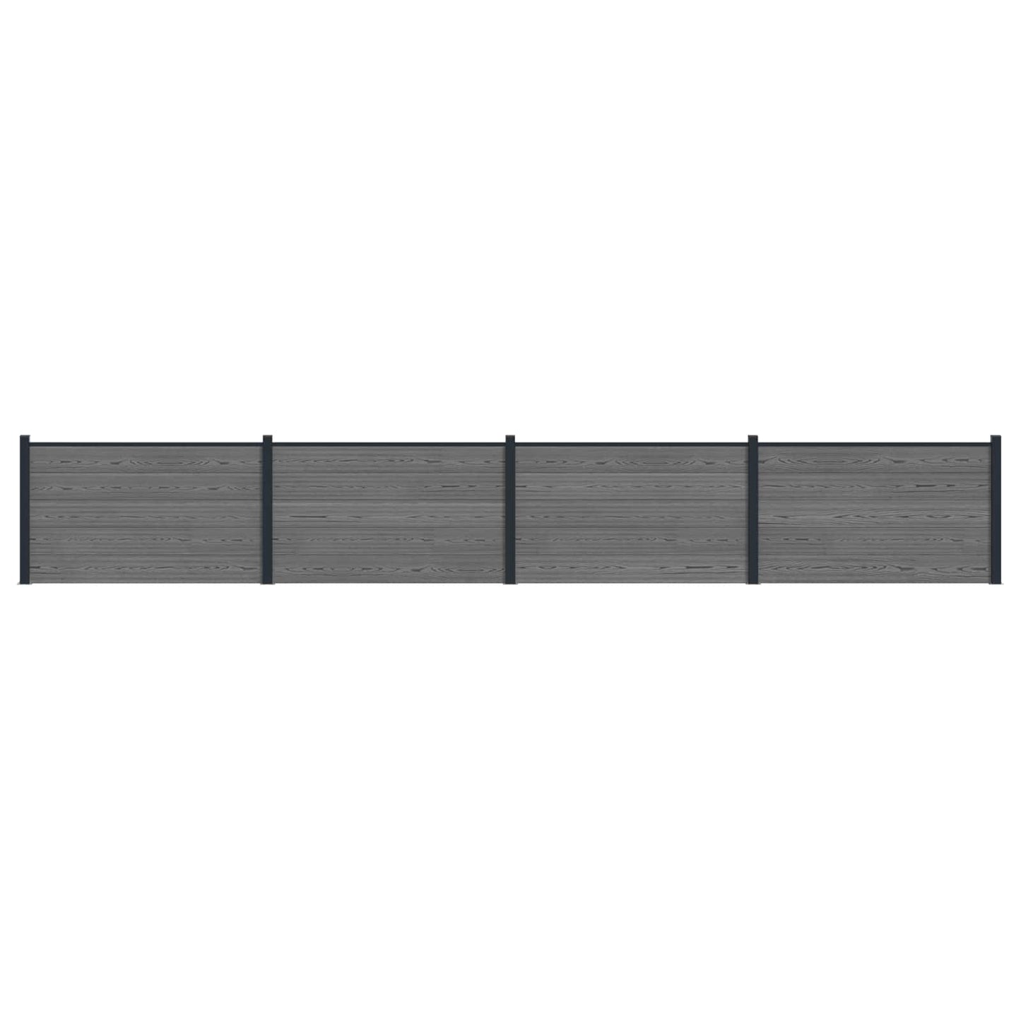Gjerdeplate 4 pcs WPC og Aluminium Grå