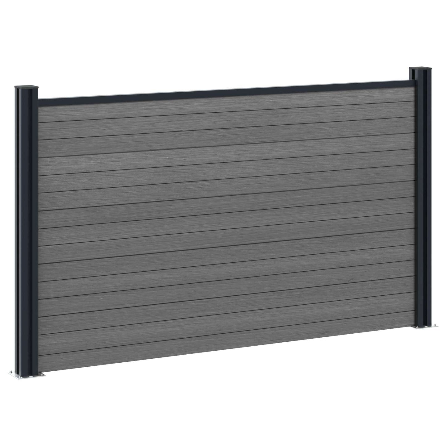 Gjerdeplate 4 pcs WPC og Aluminium Grå