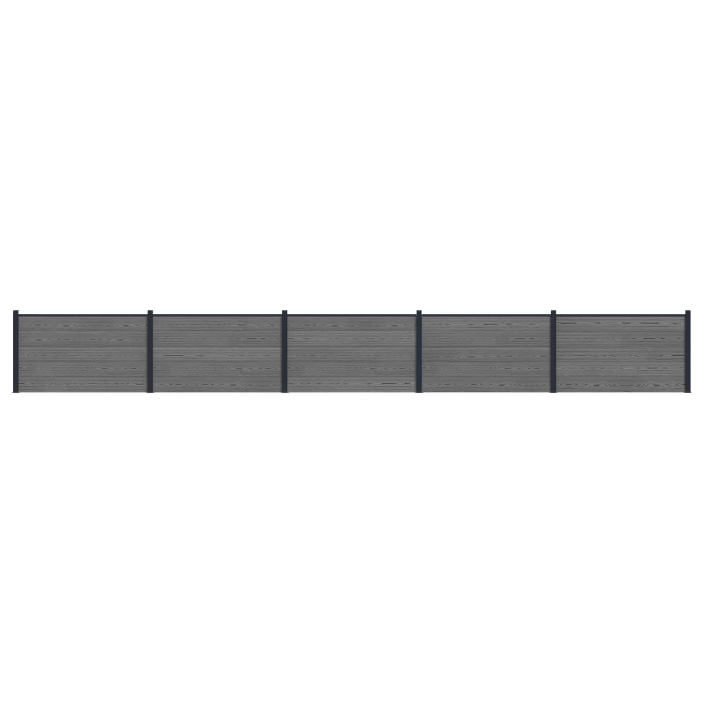 Gjerdeplate 5 pcs WPC og Aluminium Grå