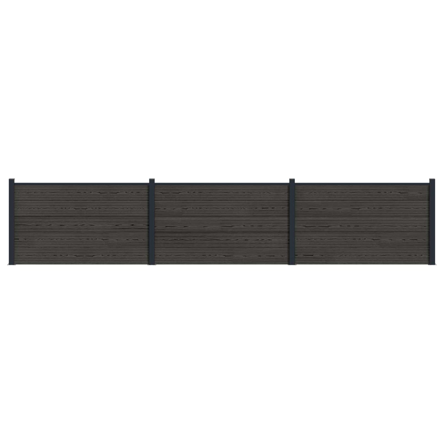 Gjerdeplate 3 pcs WPC og Aluminium Svart