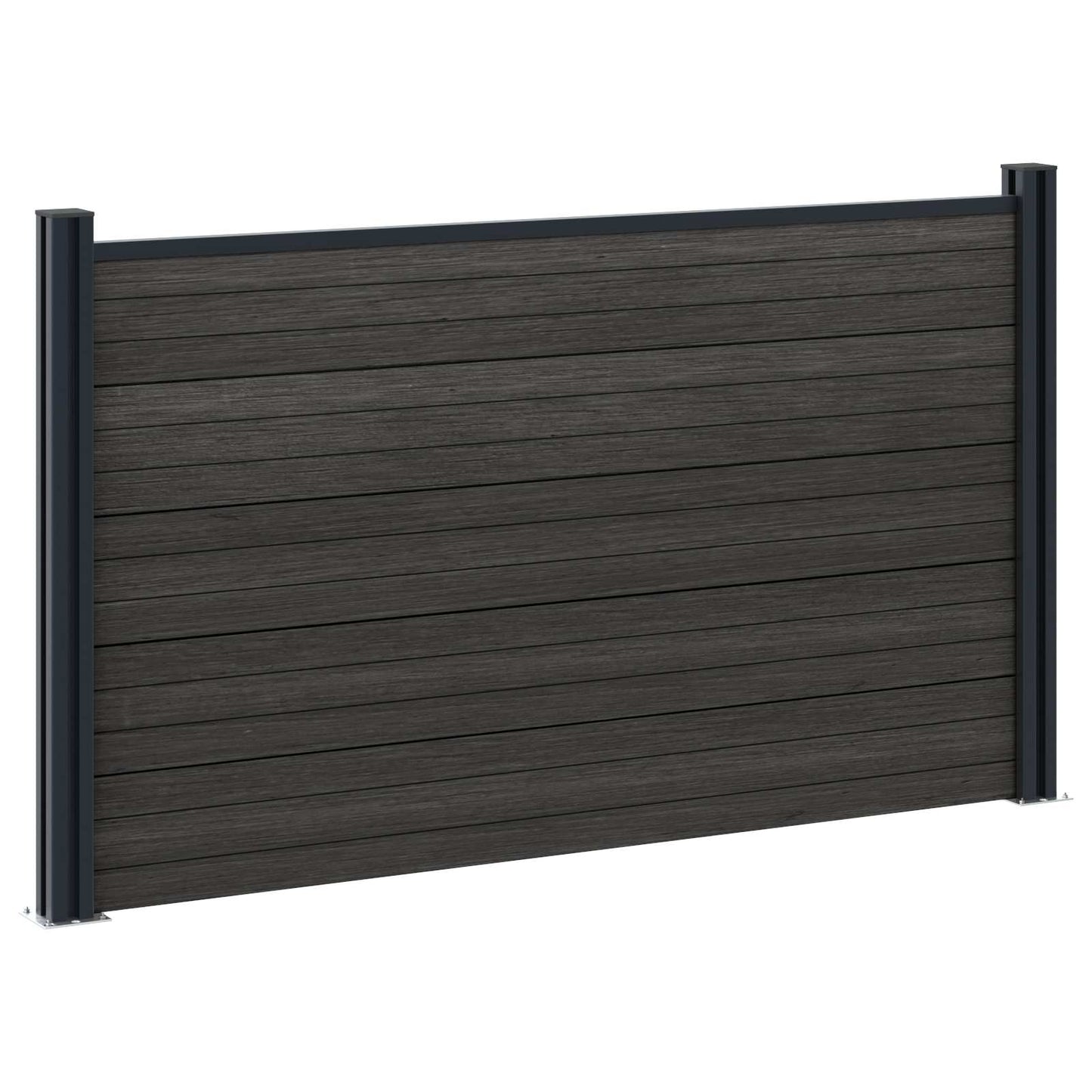 Gjerdeplate 3 pcs WPC og Aluminium Svart