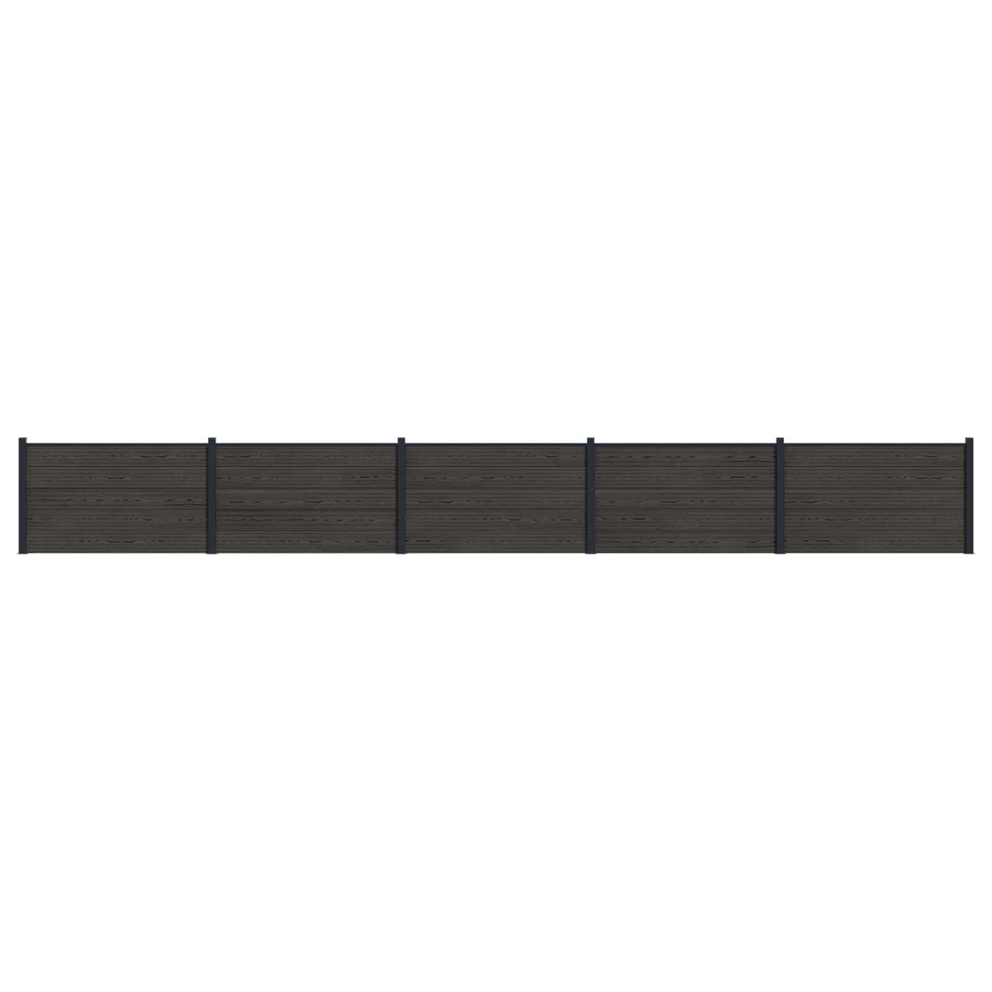 Gjerdeplate 5 pcs WPC og Aluminium Svart