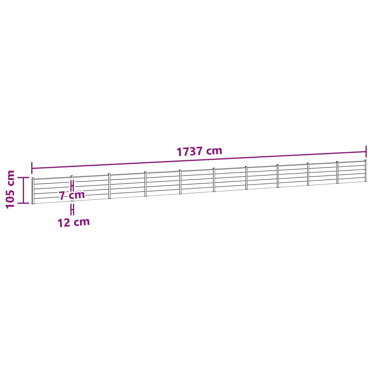 Gjerdeplate 10 pcs WPC og Aluminium Svart