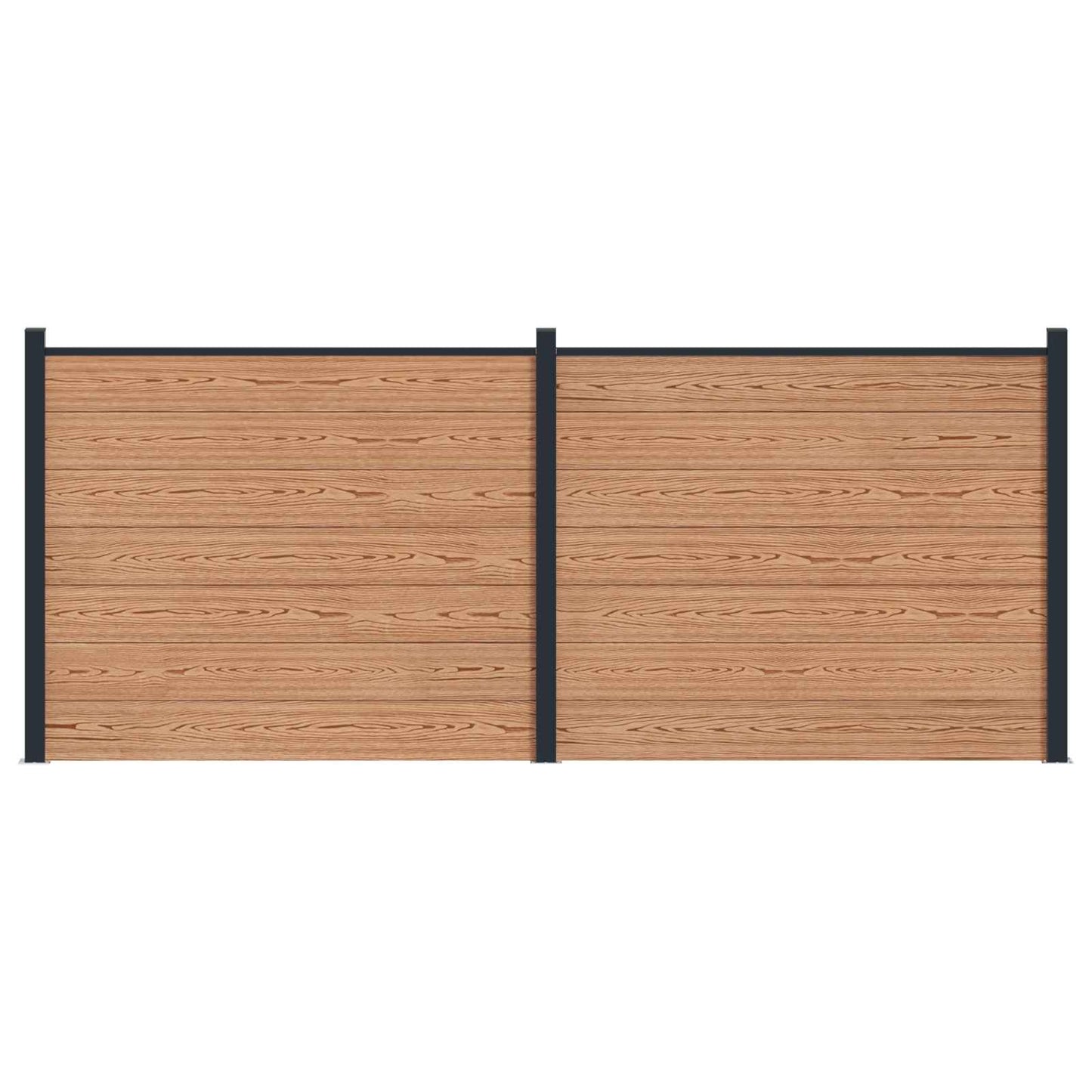 Gjerdeplate 2 pcs WPC og Aluminium Brun