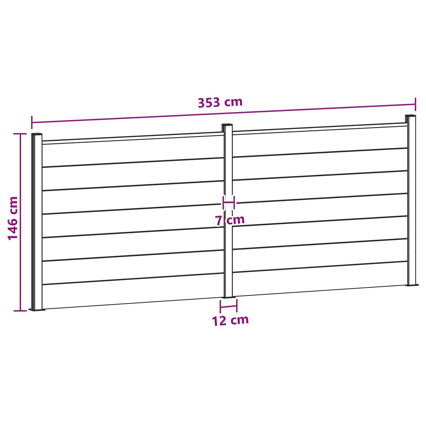 Gjerdeplate 2 pcs WPC og Aluminium Brun