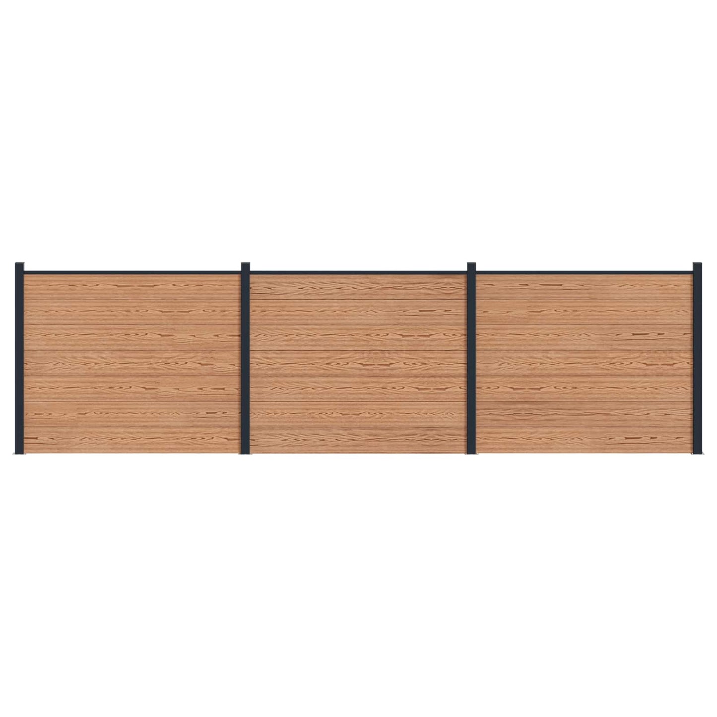 Gjerdeplate 3 pcs WPC og Aluminium Brun