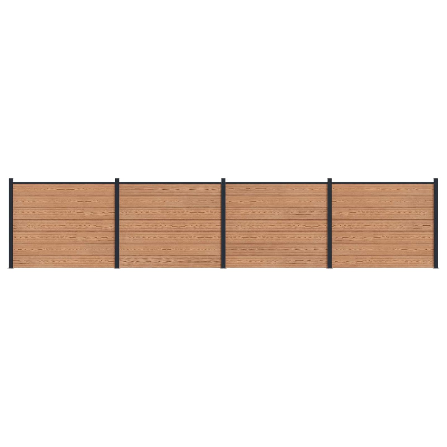 Gjerdeplate 4 pcs WPC og Aluminium Brun