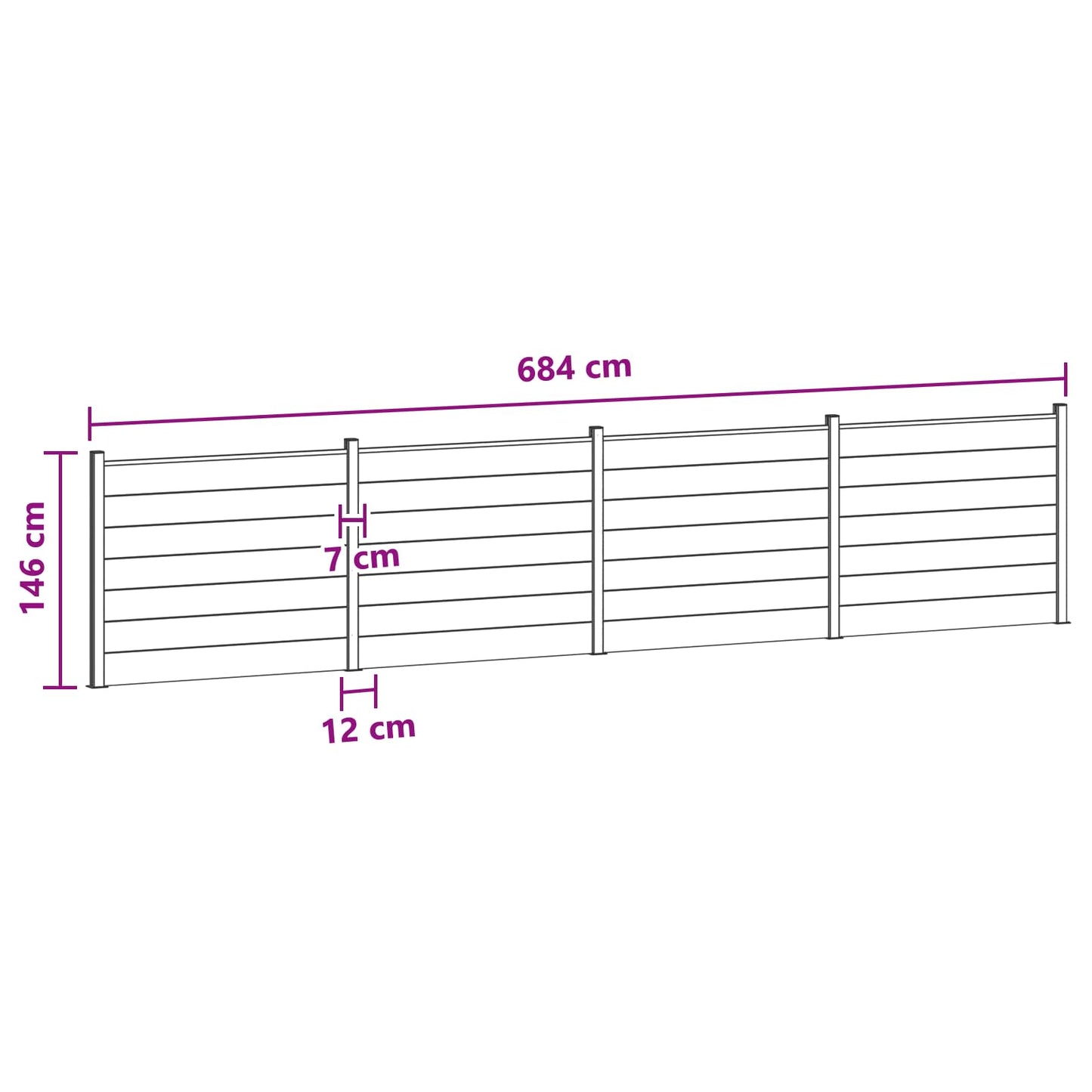 Gjerdeplate 4 pcs WPC og Aluminium Brun
