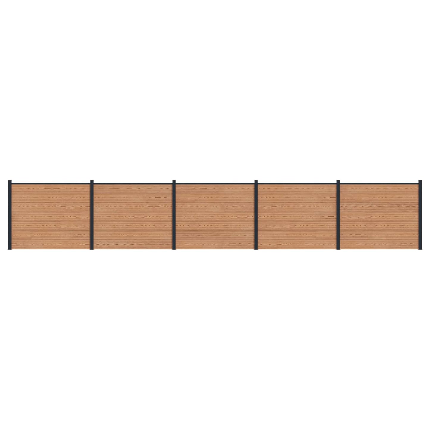 Gjerdeplate 5 pcs WPC og Aluminium Brun