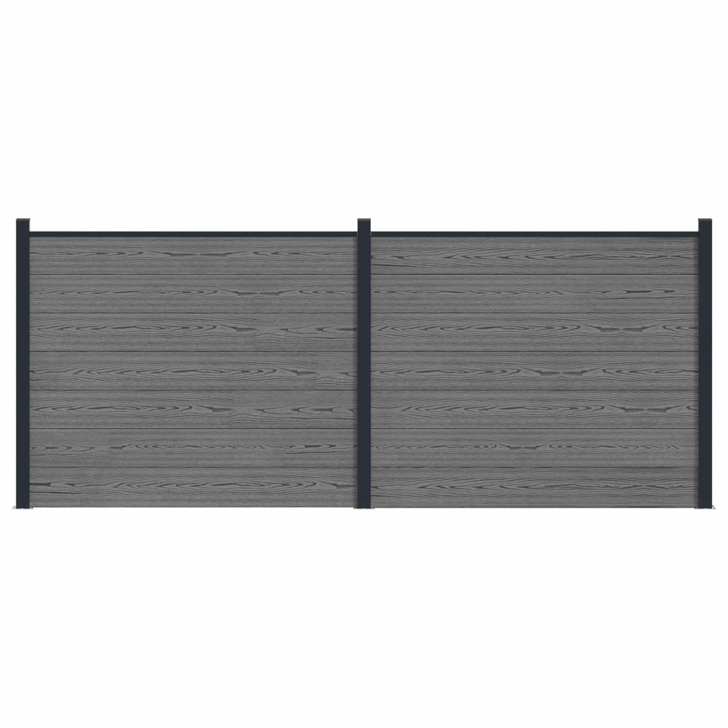 Gjerdeplate 2 pcs WPC og Aluminium Grå