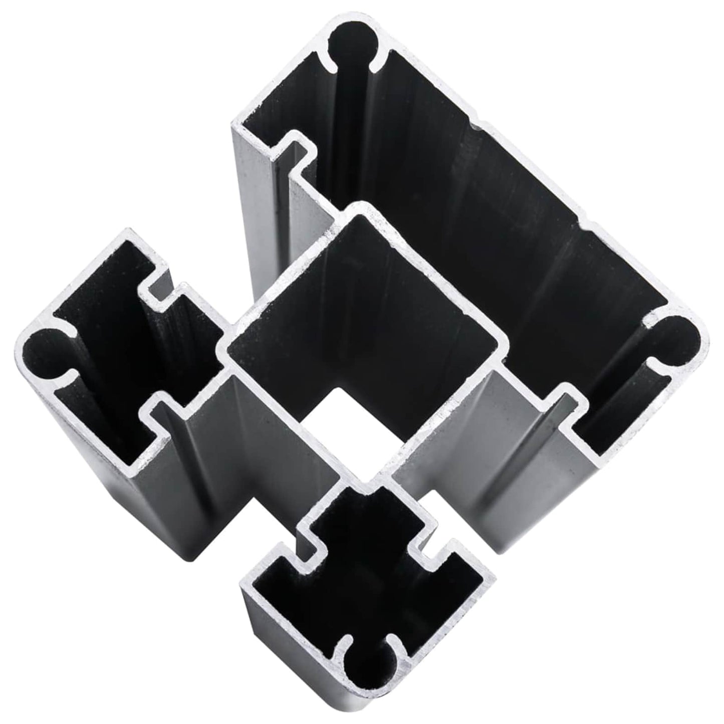 Gjerdeplate 3 pcs WPC og Aluminium Grå