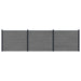 Gjerdeplate 3 pcs WPC og Aluminium Grå