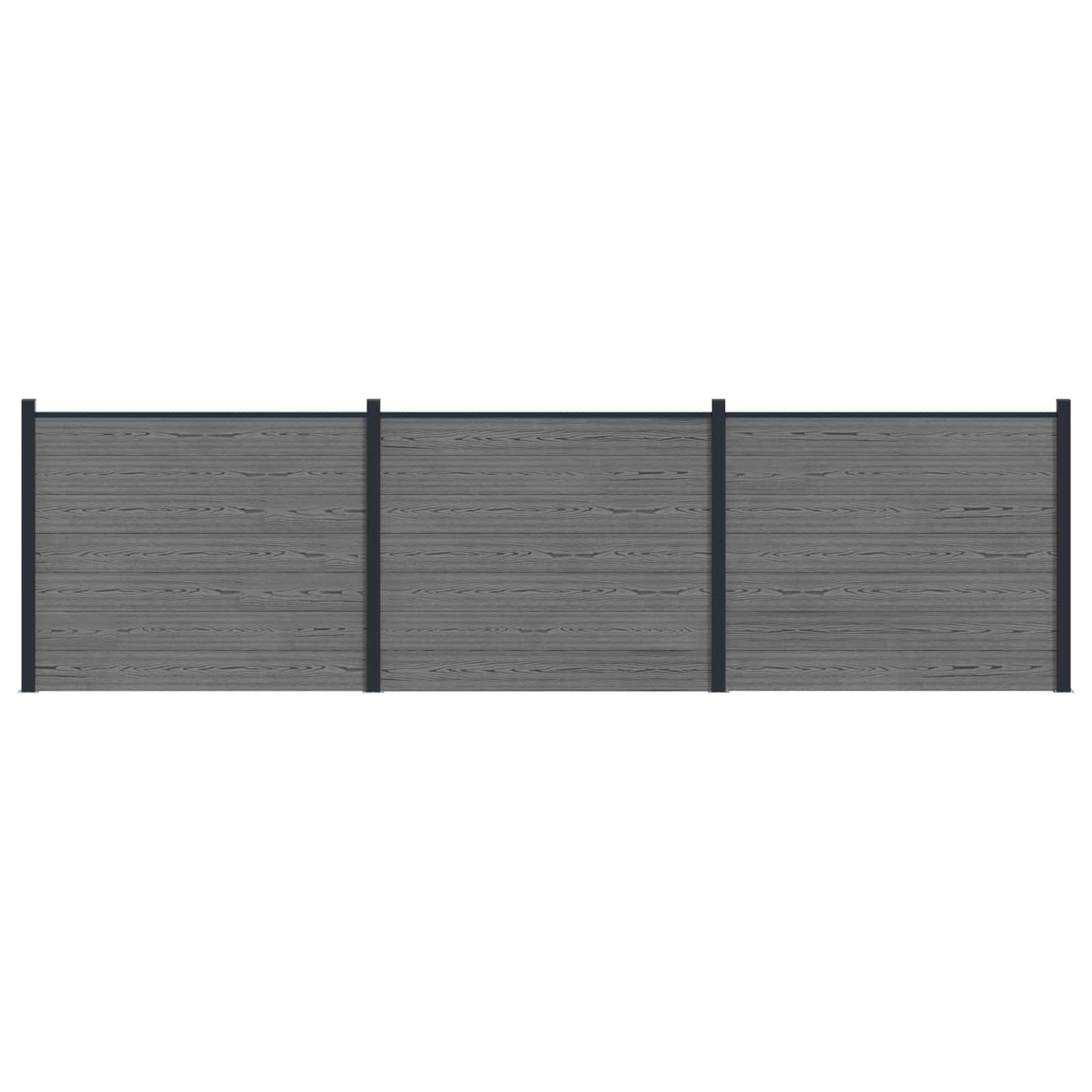 Gjerdeplate 3 pcs WPC og Aluminium Grå