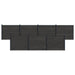 Gjerdeplate 7 pcs WPC og Aluminium Svart