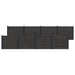Gjerdeplate 8 pcs WPC og Aluminium Svart
