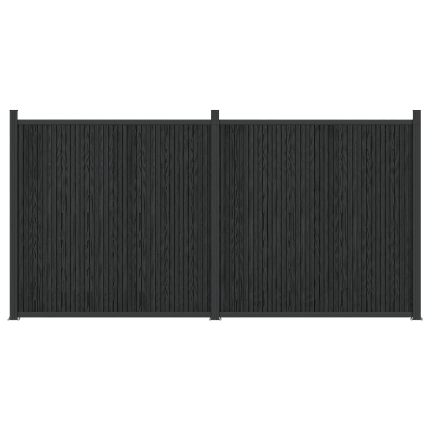 Gjerdeplate 2 pcs WPC og Aluminium Svart