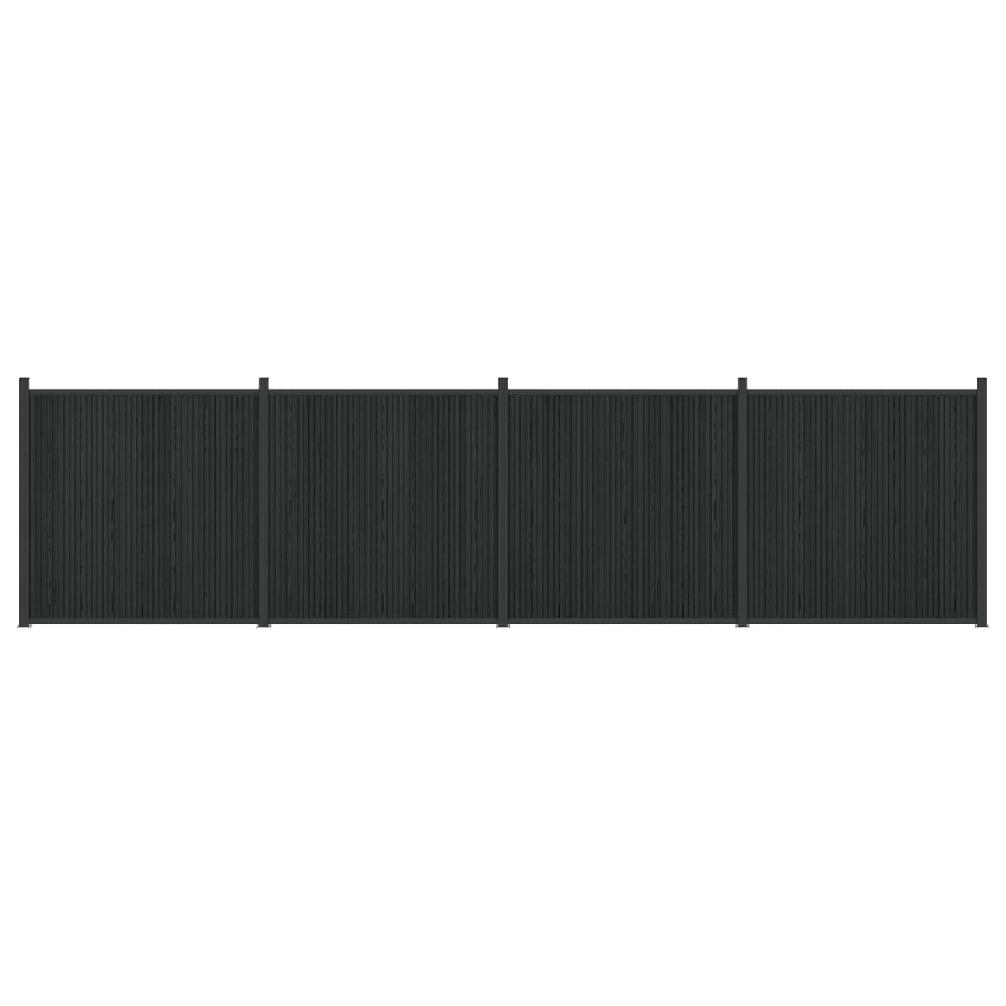 Gjerdeplate 4 pcs WPC og Aluminium Svart