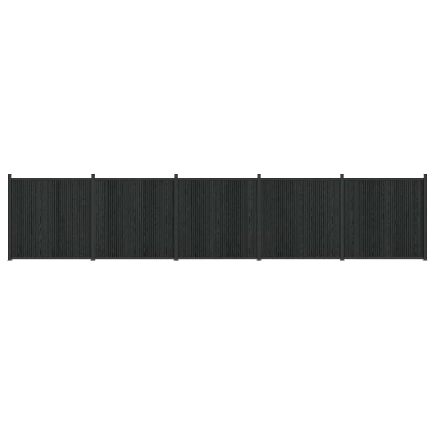 Gjerdeplate 5 pcs WPC og Aluminium Svart