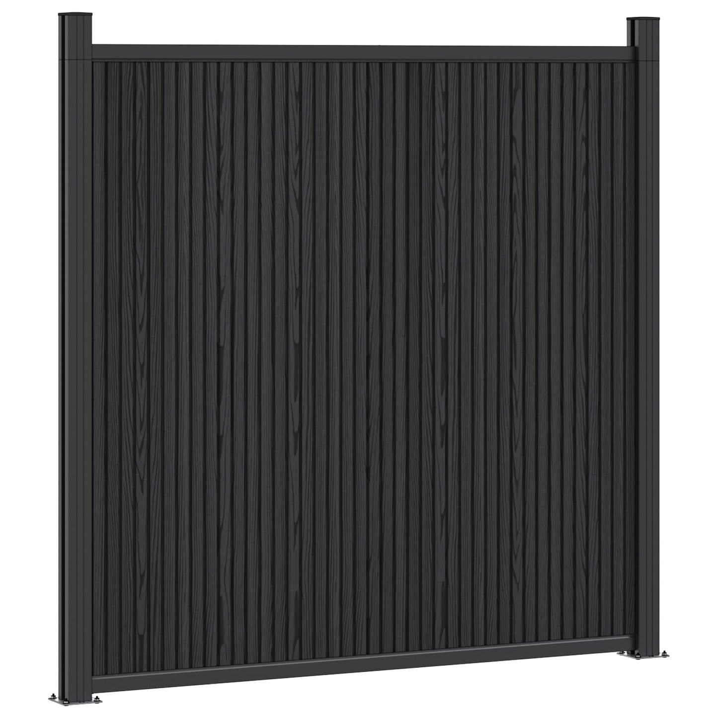 Gjerdeplate 10 pcs WPC og Aluminium Svart