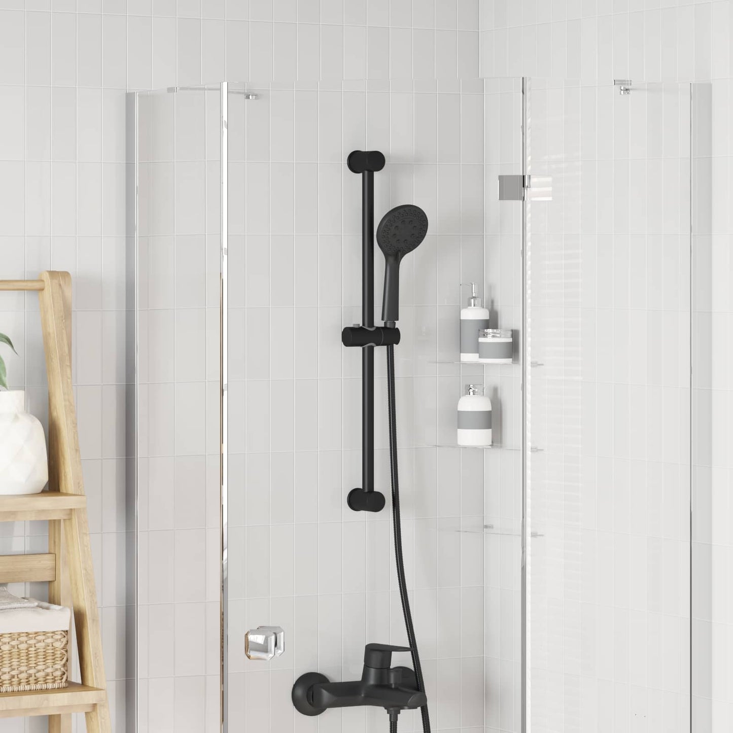 Dusjhodeholder Svart 71 cm Rustfritt stål