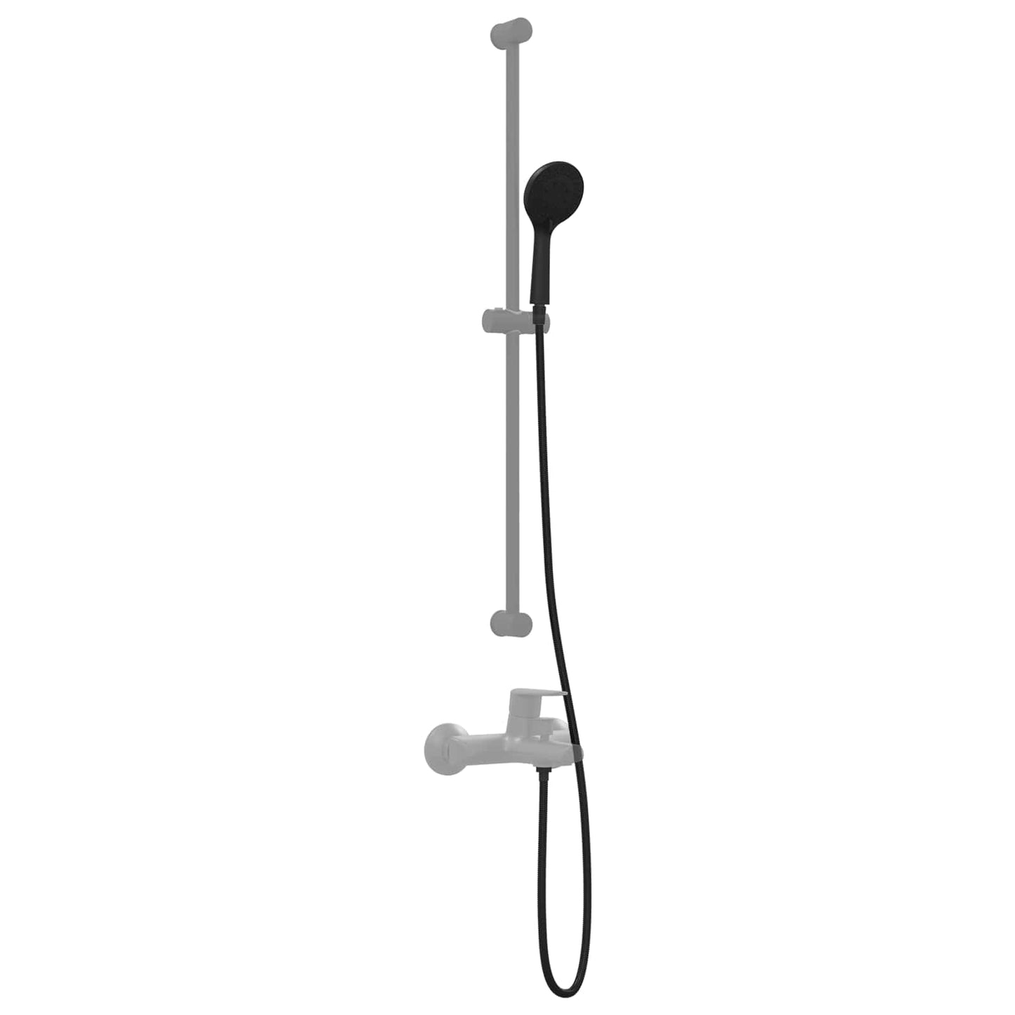 Dusjhode Sett Svart 150 cm Rustfritt stål
