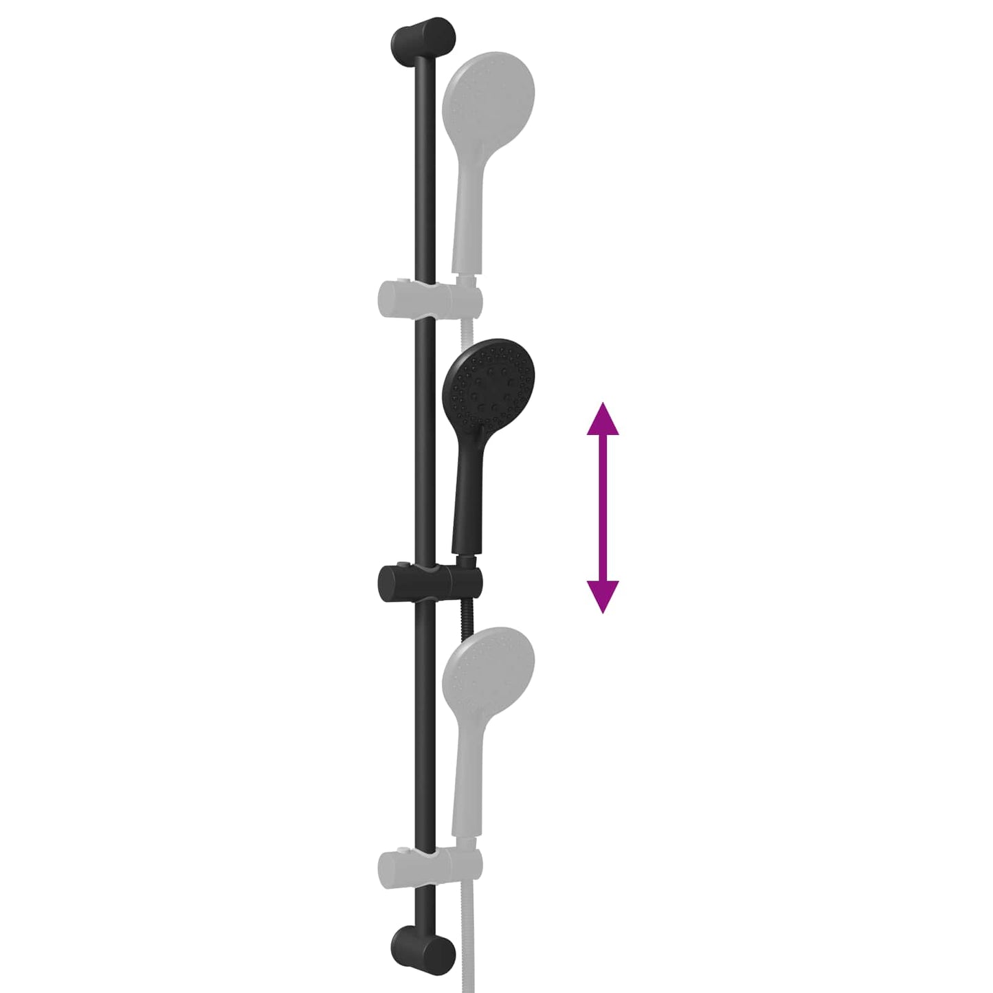 Dusjsystemsett Svart 100 cm Rustfritt stål