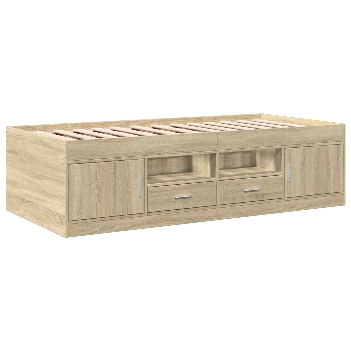 Sengeramme med oppbevaring med skuff Sonoma eik 80 x 200 cm