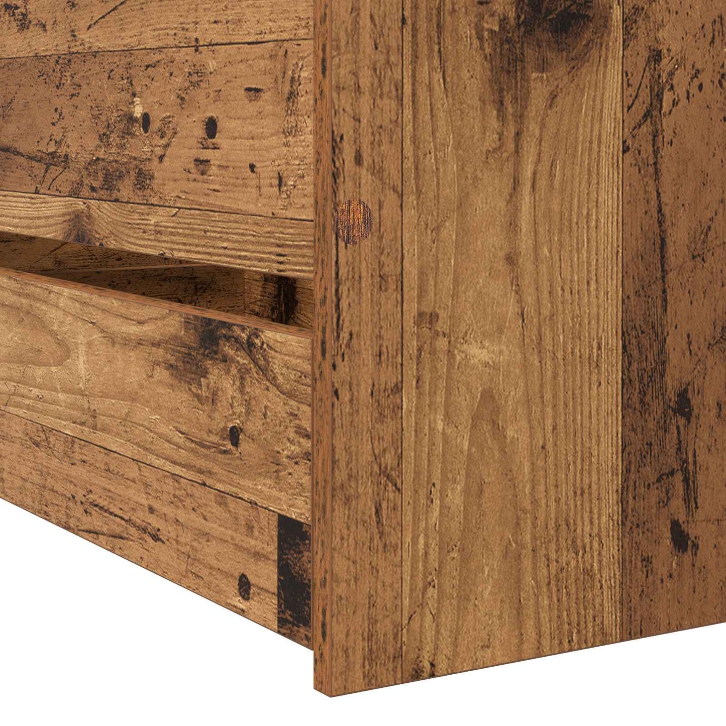Sengeramme med oppbevaring Gammelt tre 80 x 200 cm