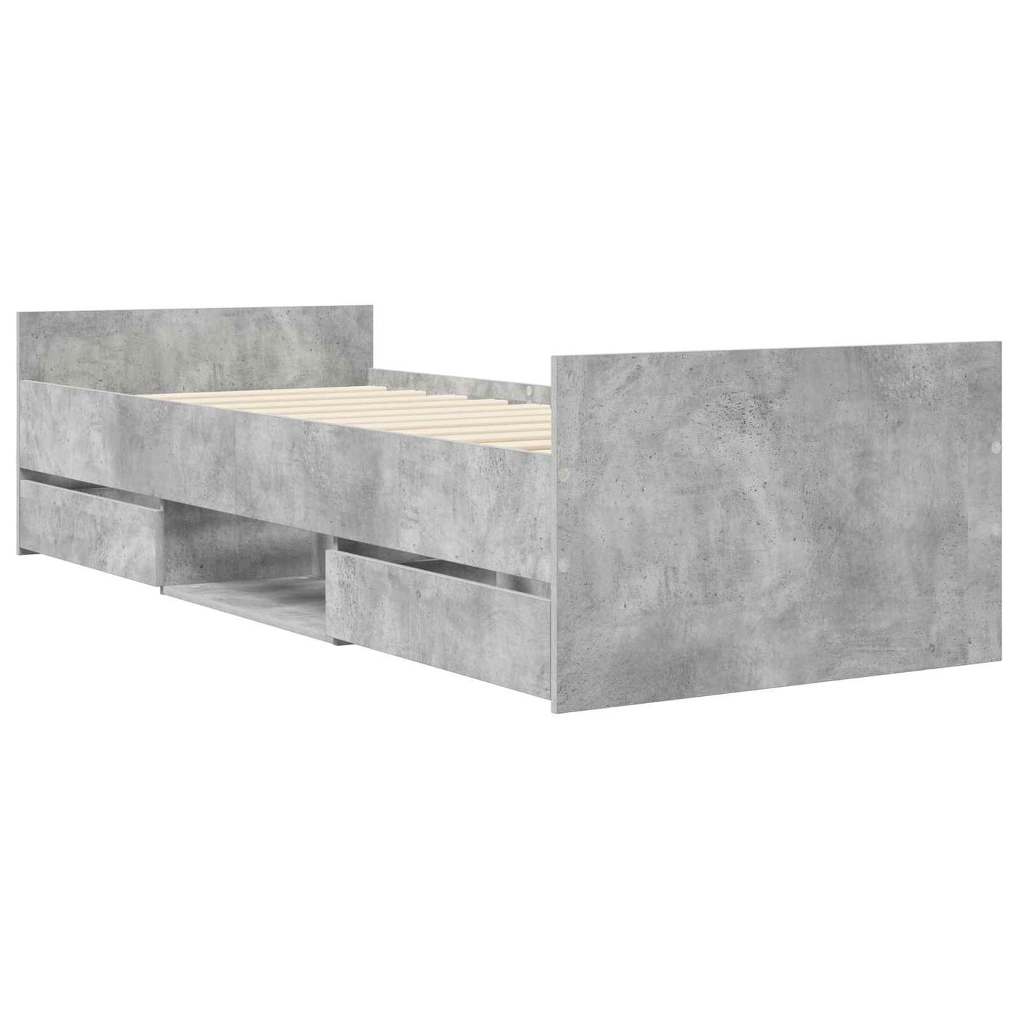 Sengeramme med oppbevaring Betonggrå 80 x 200 cm Konstruert tre