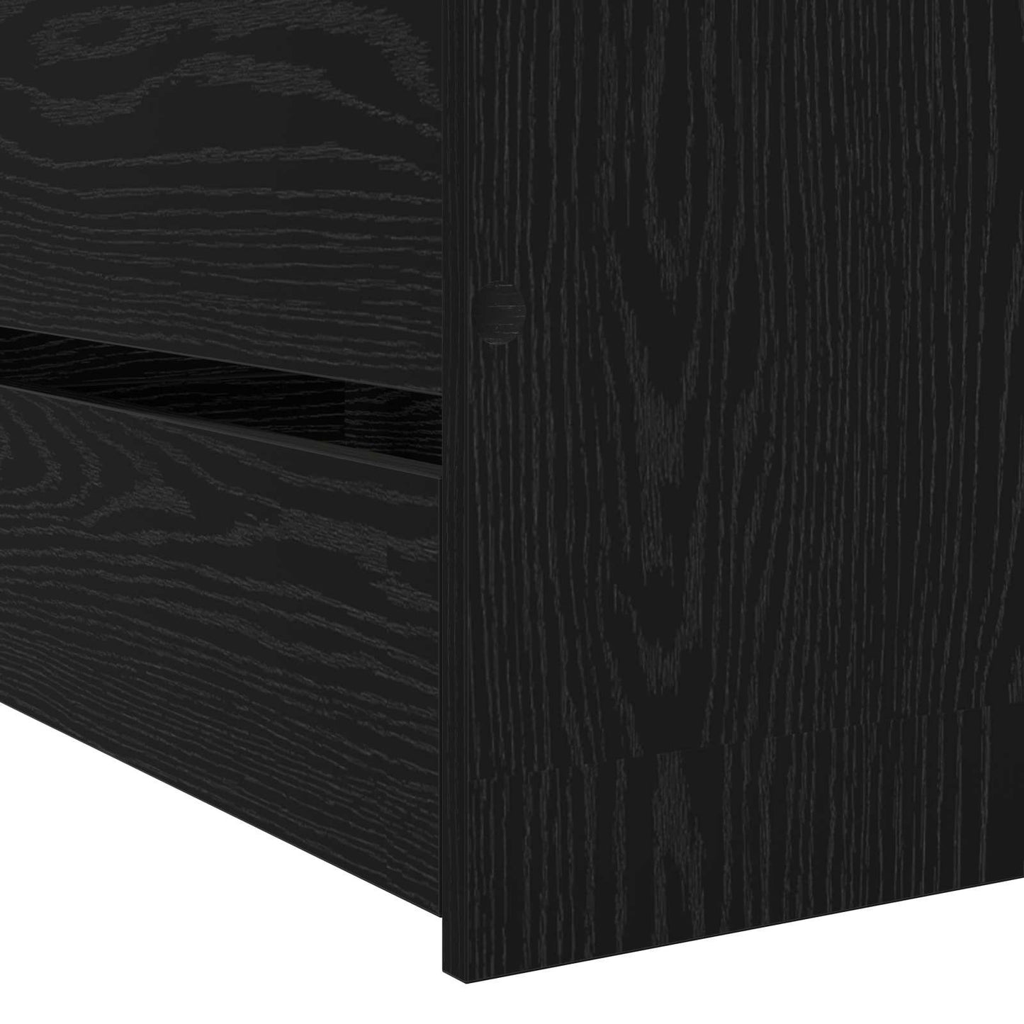 Sengeramme med oppbevaring Svart eik 80 x 200 cm Konstruert tre
