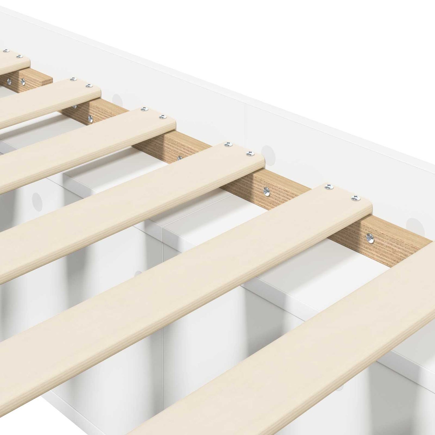 Sengeramme med oppbevaring Hvit 80 x 200 cm Konstruert tre