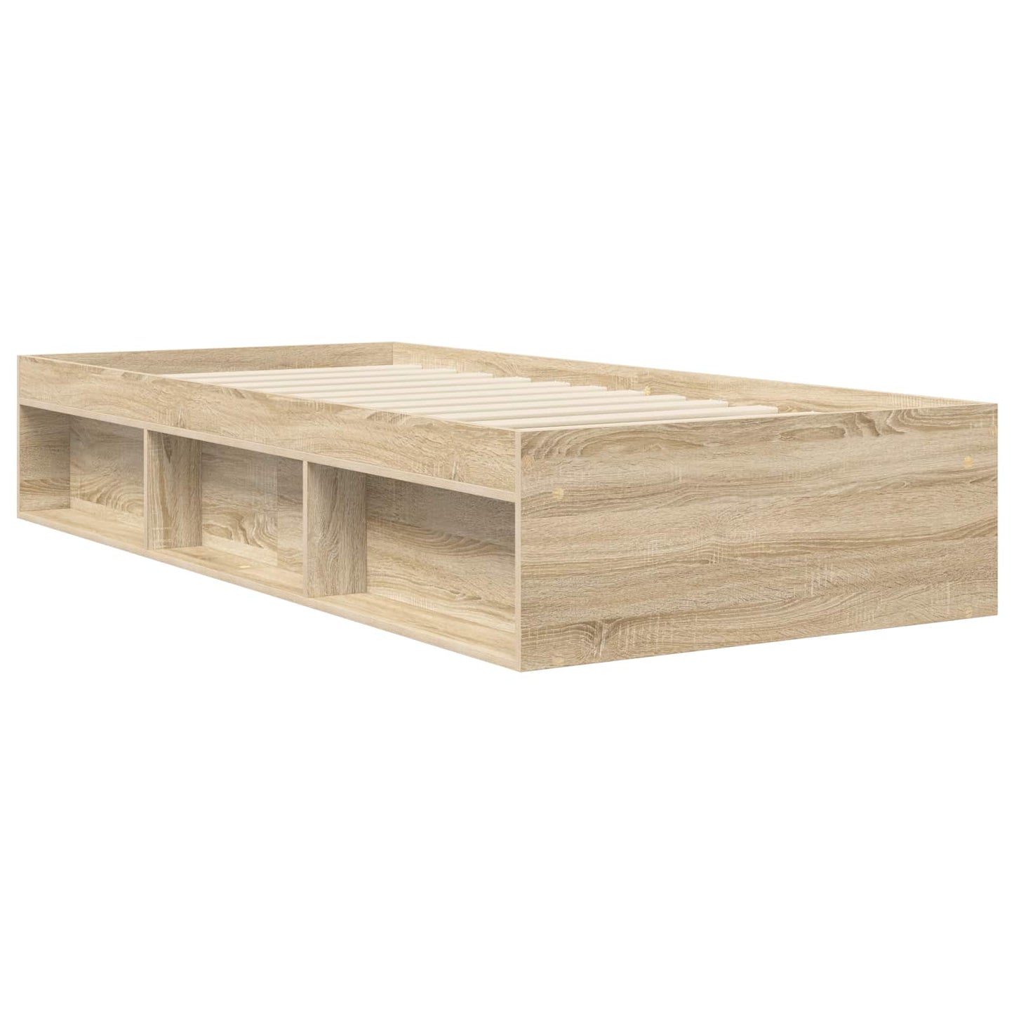 Sengeramme med oppbevaring med hylle Sonoma eik 80 x 200 cm