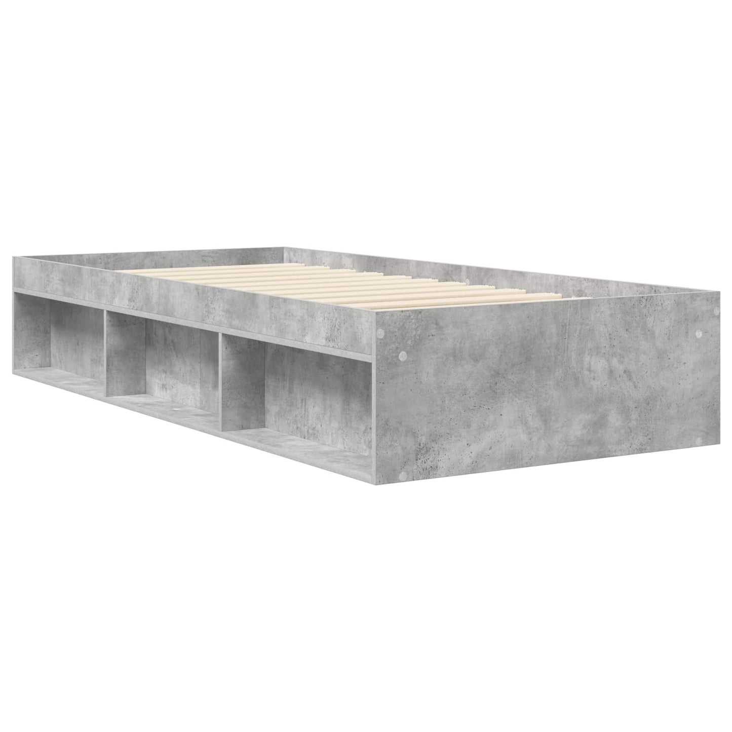 Sengeramme med oppbevaring Betonggrå 80 x 200 cm Konstruert tre