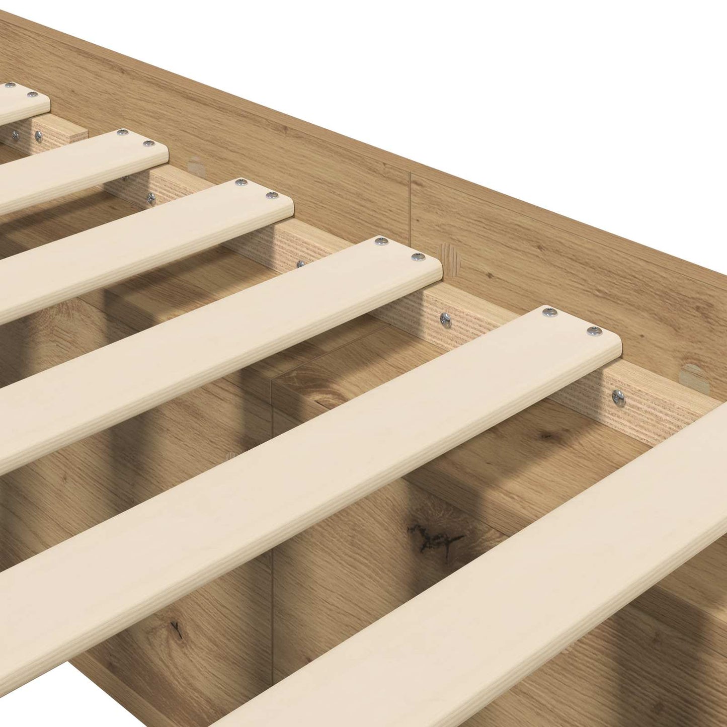 Sengeramme med oppbevaring med hylle Artisan eik 80 x 200 cm