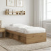 Sengeramme med oppbevaring med hylle Artisan eik 80 x 200 cm