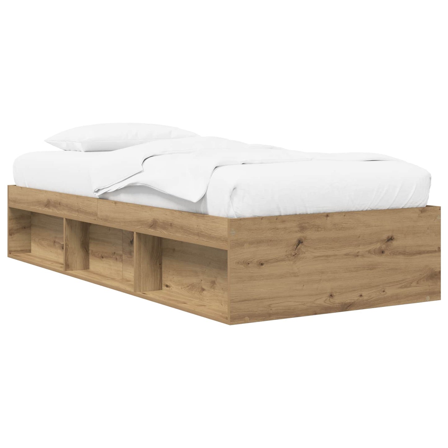 Sengeramme med oppbevaring med hylle Artisan eik 80 x 200 cm
