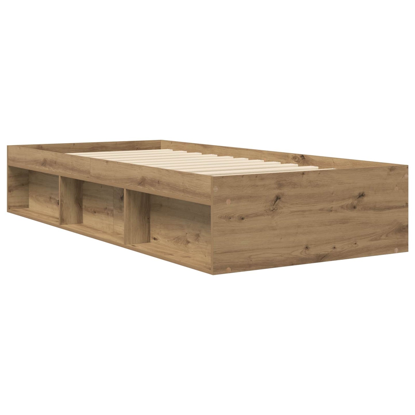 Sengeramme med oppbevaring med hylle Artisan eik 80 x 200 cm