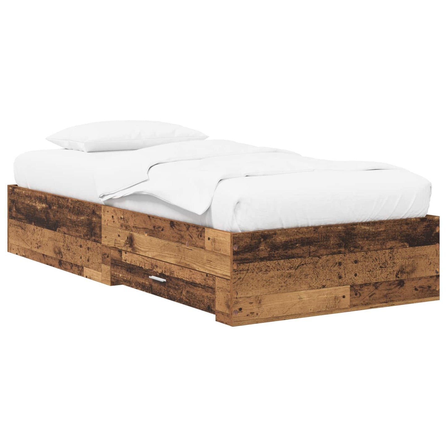 Sengeramme med oppbevaring Gammelt tre 80 x 200 cm