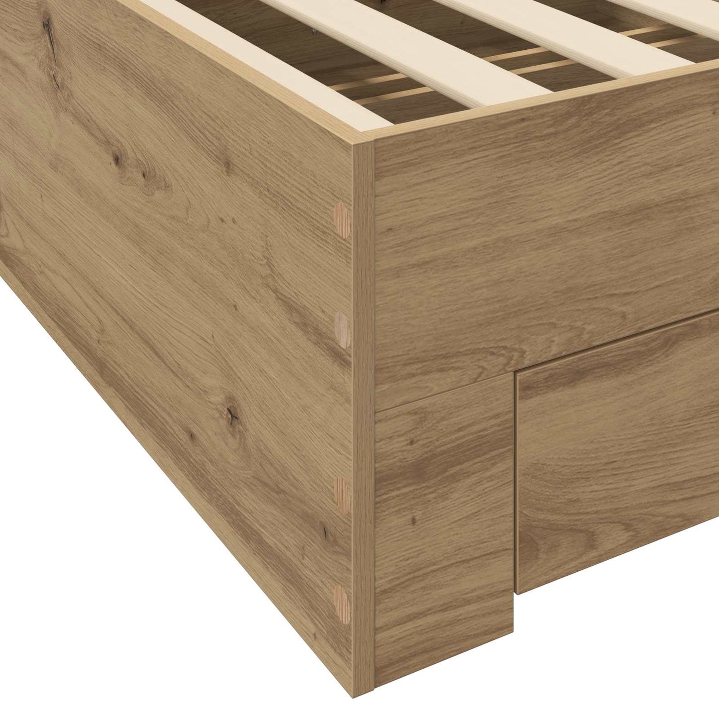 Sengeramme med oppbevaring Artisan eik 80 x 200 cm