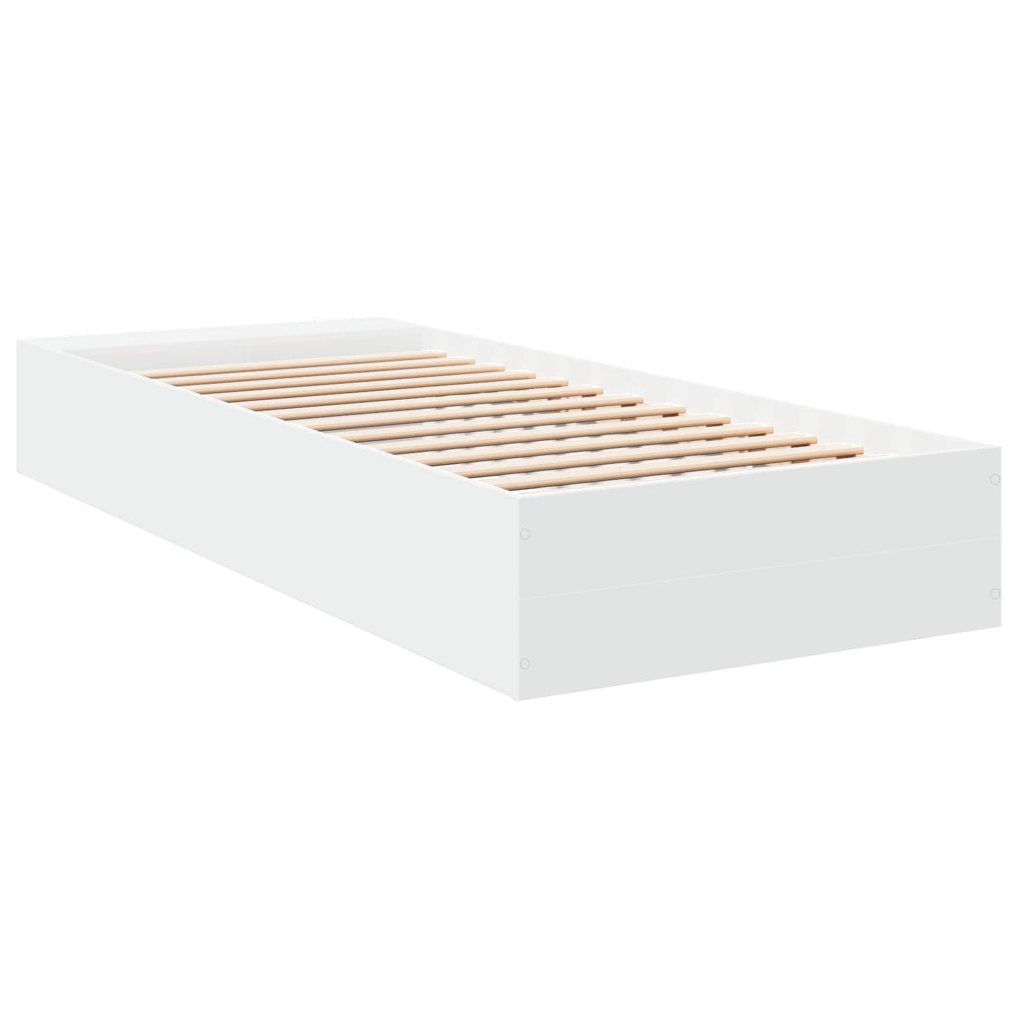 Sengeramme med oppbevaring Hvit 80 x 200 cm Konstruert tre