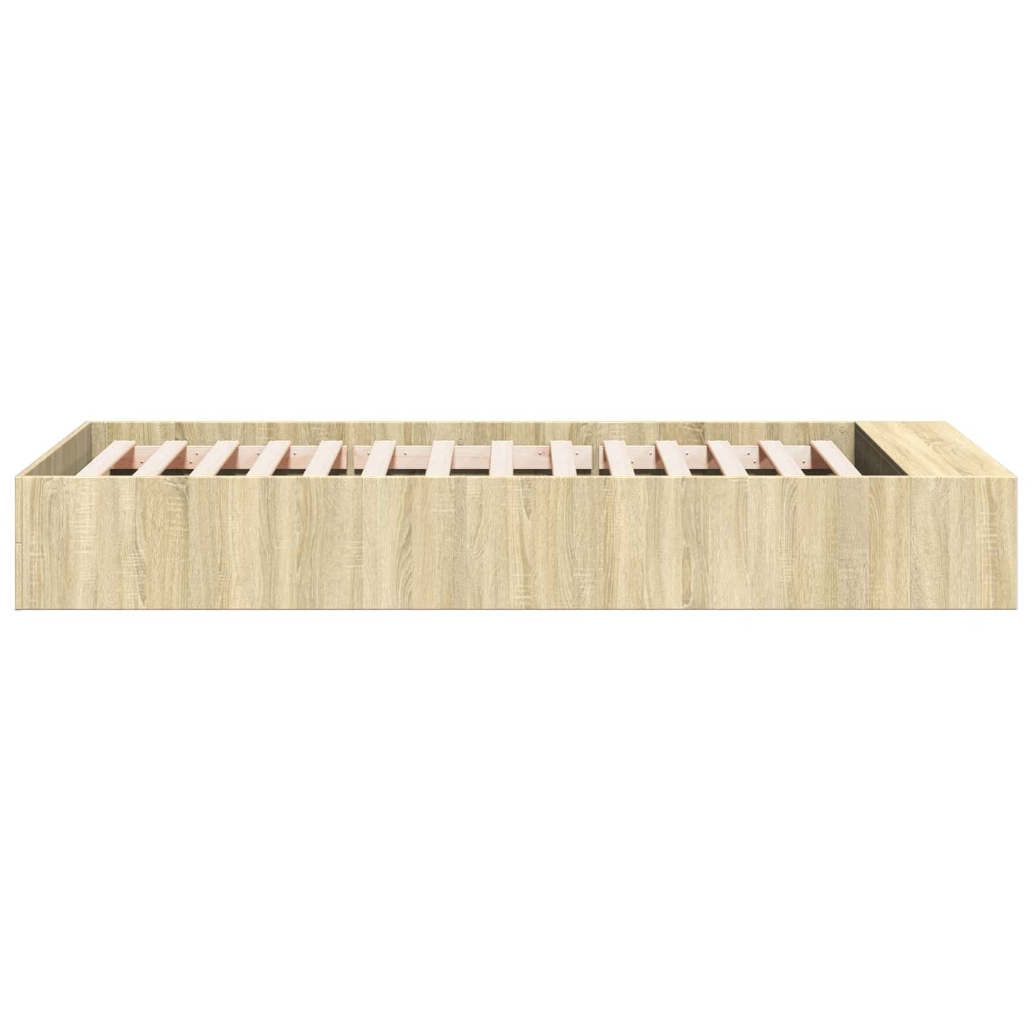 Sengeramme med oppbevaring med hylle Sonoma eik 80 x 200 cm