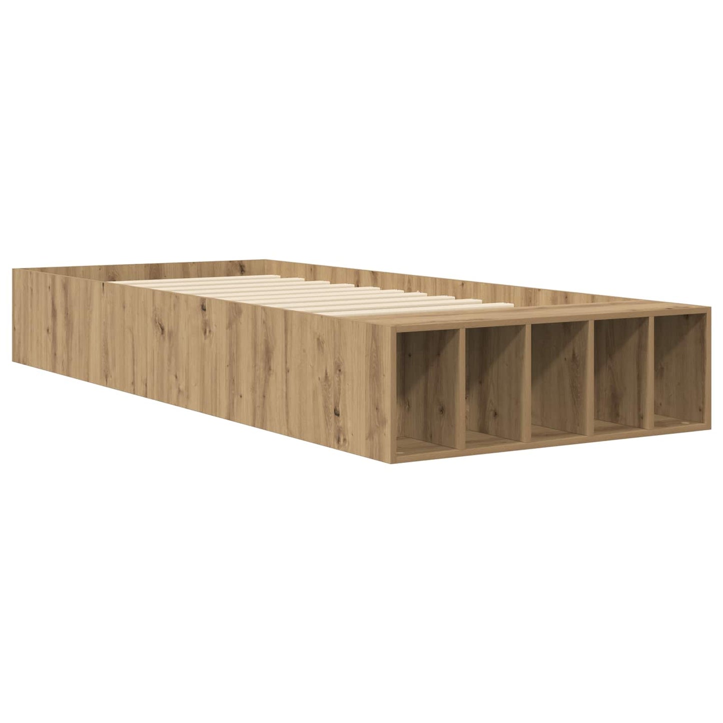 Sengeramme med oppbevaring med hylle Artisan eik 80 x 200 cm