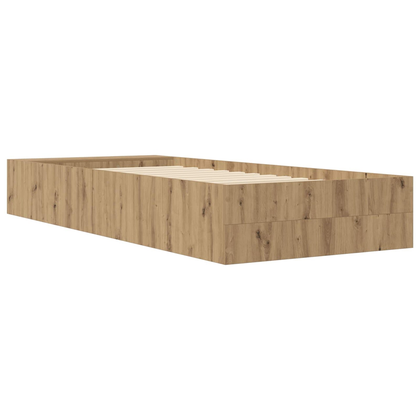 Sengeramme med oppbevaring med hylle Artisan eik 80 x 200 cm