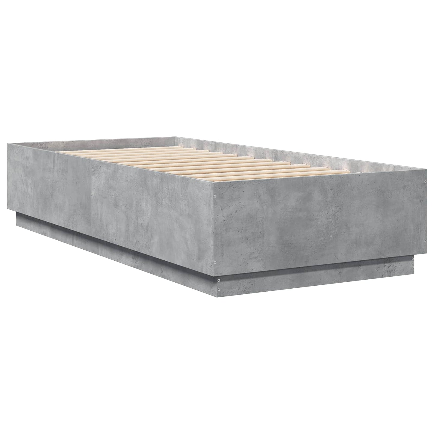 Sengestativ med LED Betonggrå 80 x 200 cm Konstruert tre