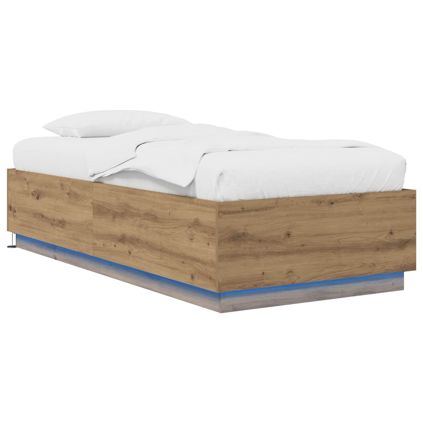 Sengestativ med LED Artisan eik 80 x 200 cm Konstruert tre