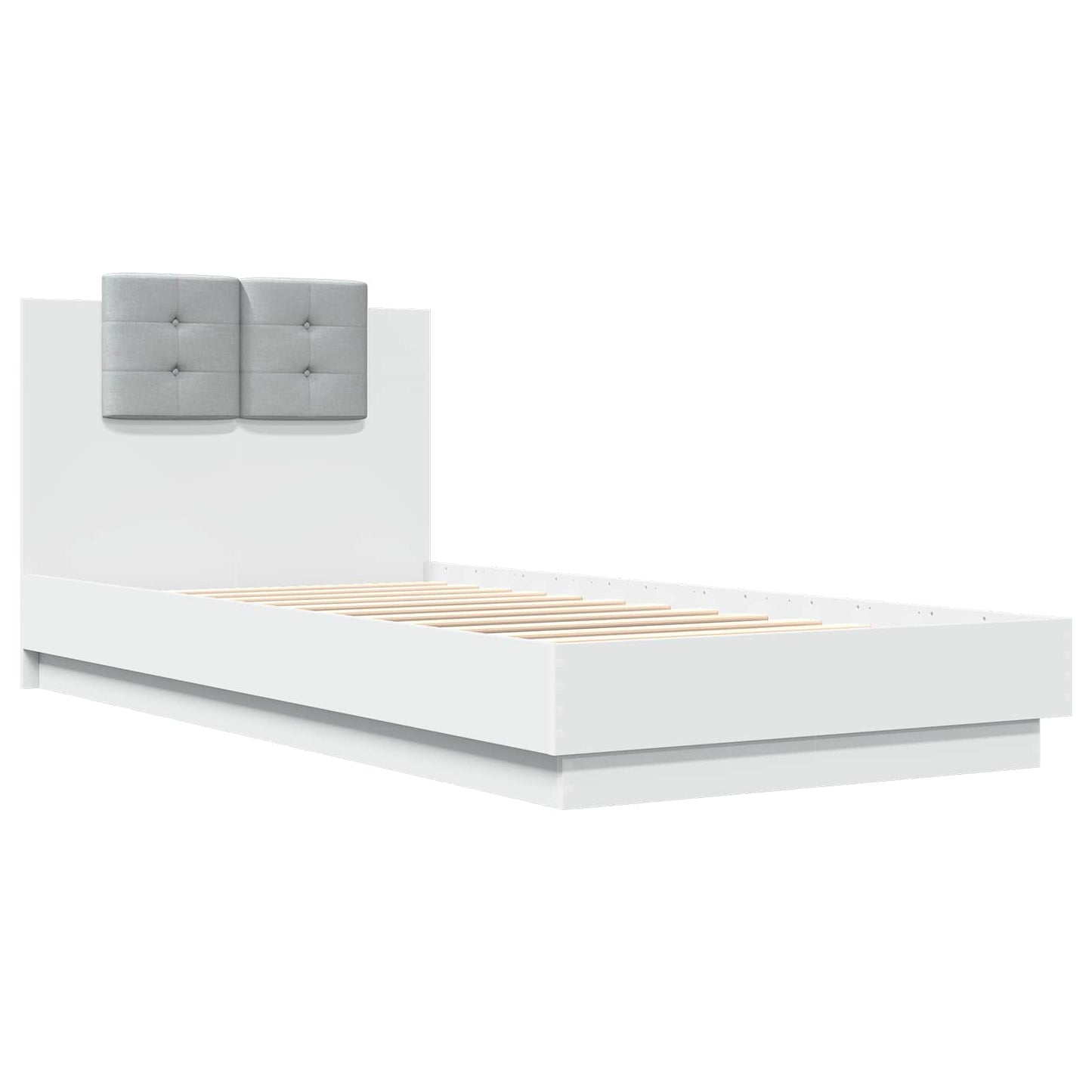 Sengestamme med hodegatt Hvit 80 x 200 cm Konstruert tre