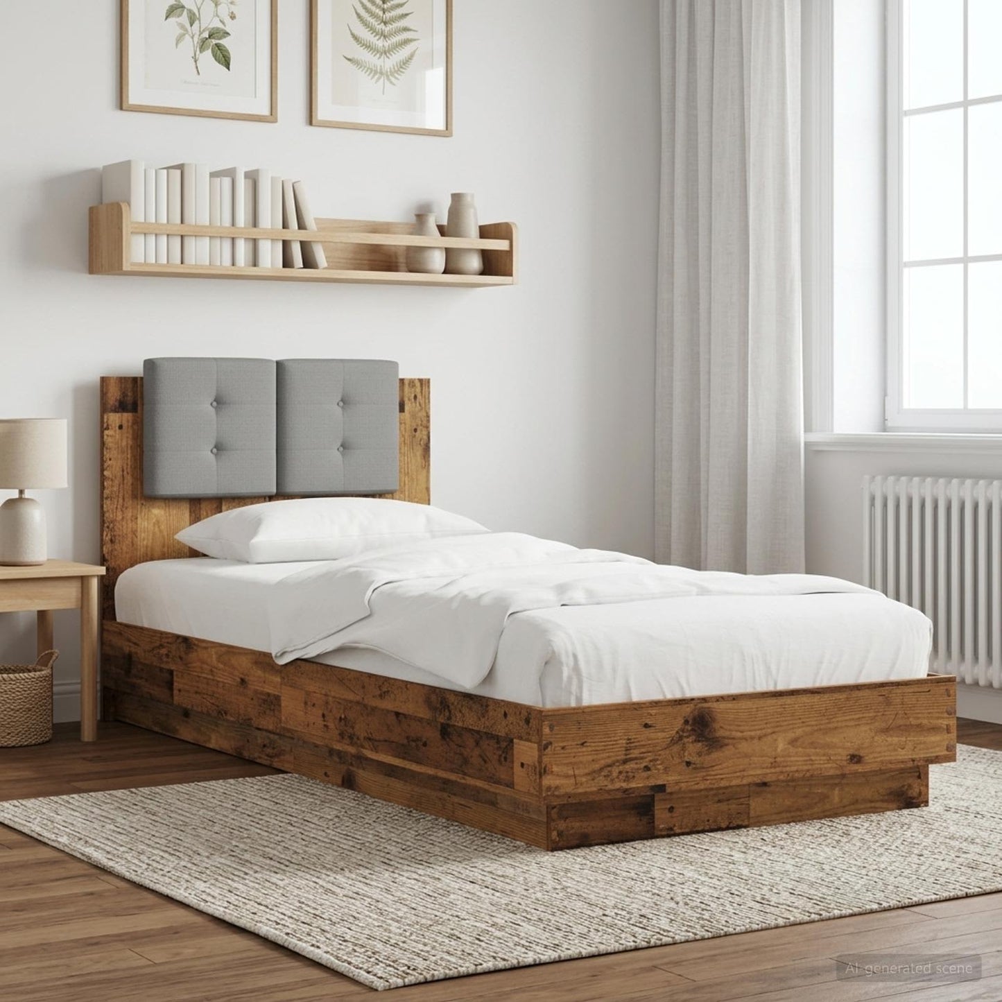 Sengestamme med hodegatt Gammelt tre 80 x 200 cm Konstruert tre